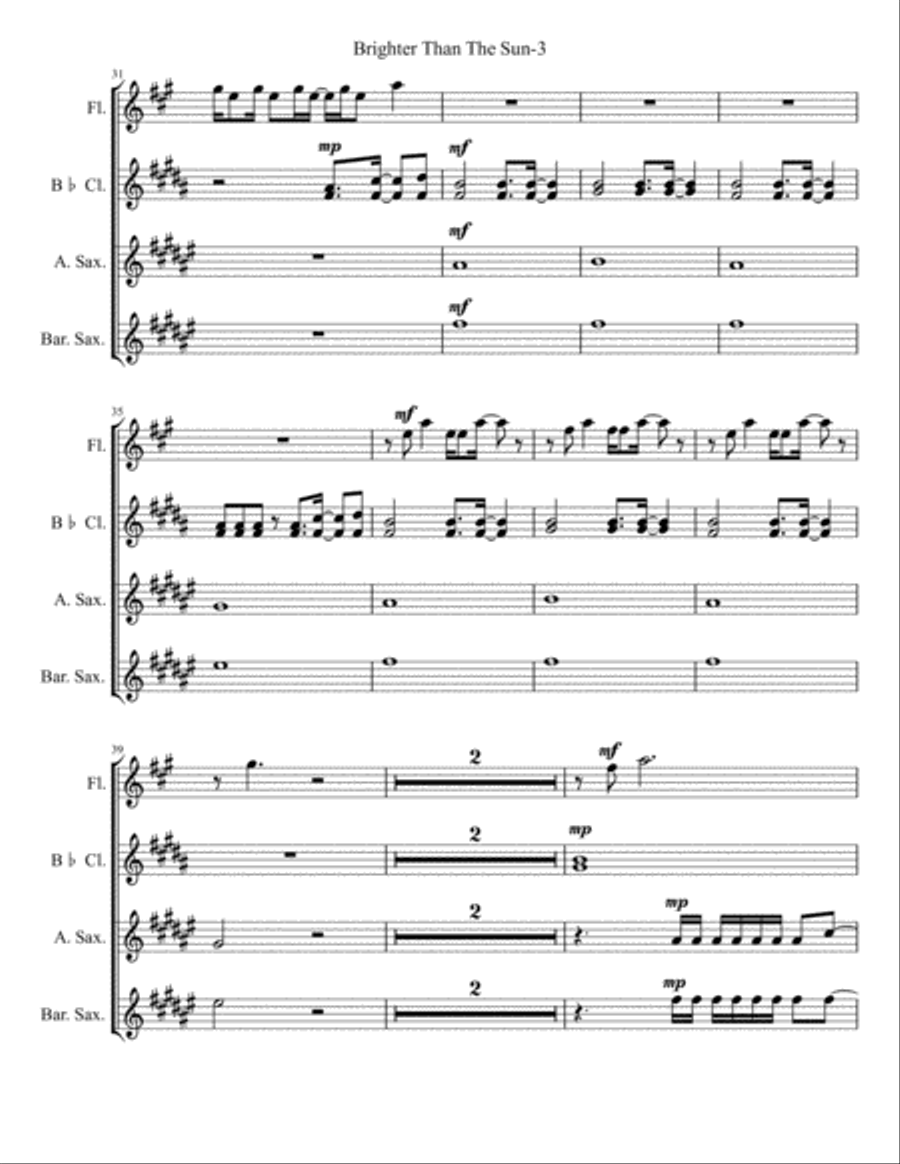 Brighter Than The Sun Small Ensemble scores gallery preview page 3