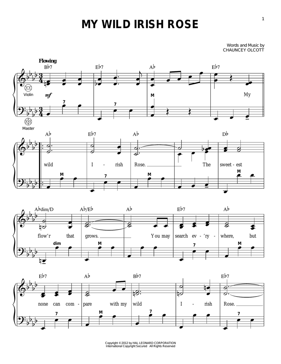 My Wild Irish Rose (arr. Gary Meisner) Accordion scores gallery preview page 1
