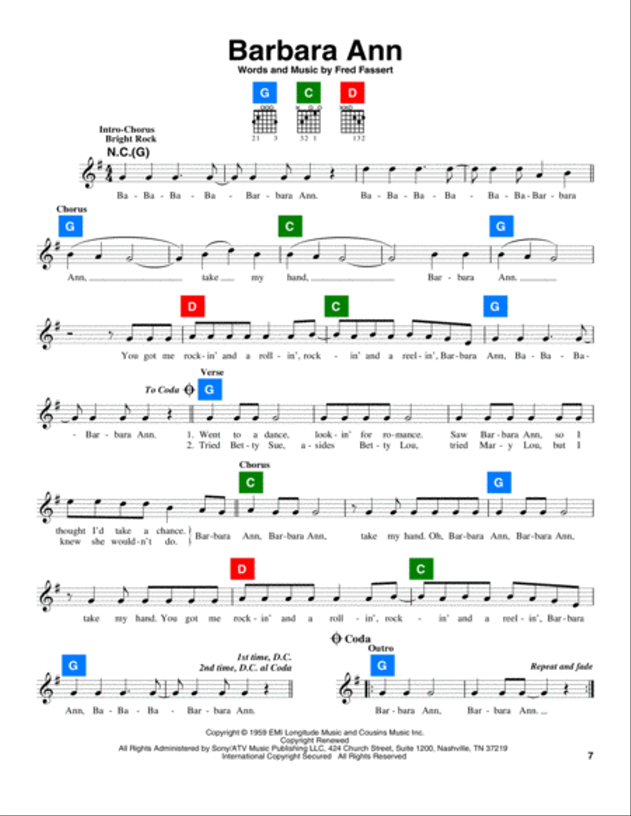 Barbara Ann Barbara Ann School and Community scores gallery preview page 1
