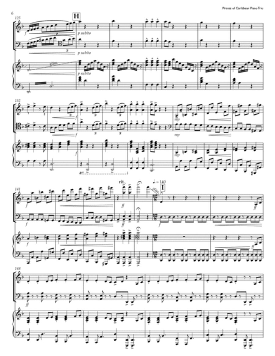 Pirates Of The Caribbean Piano Trio scores gallery preview page 6