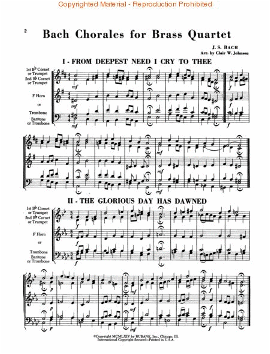 Bach Chorales for Brass Quartet Brass Quartet scores gallery preview page 2