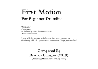 Book cover for First Motion for Beginner Drumline