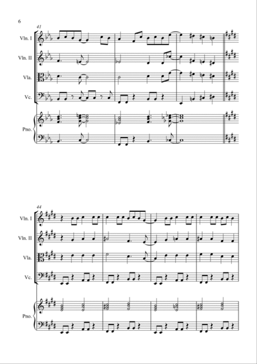 Summer Nights String Quartet scores gallery preview page 6