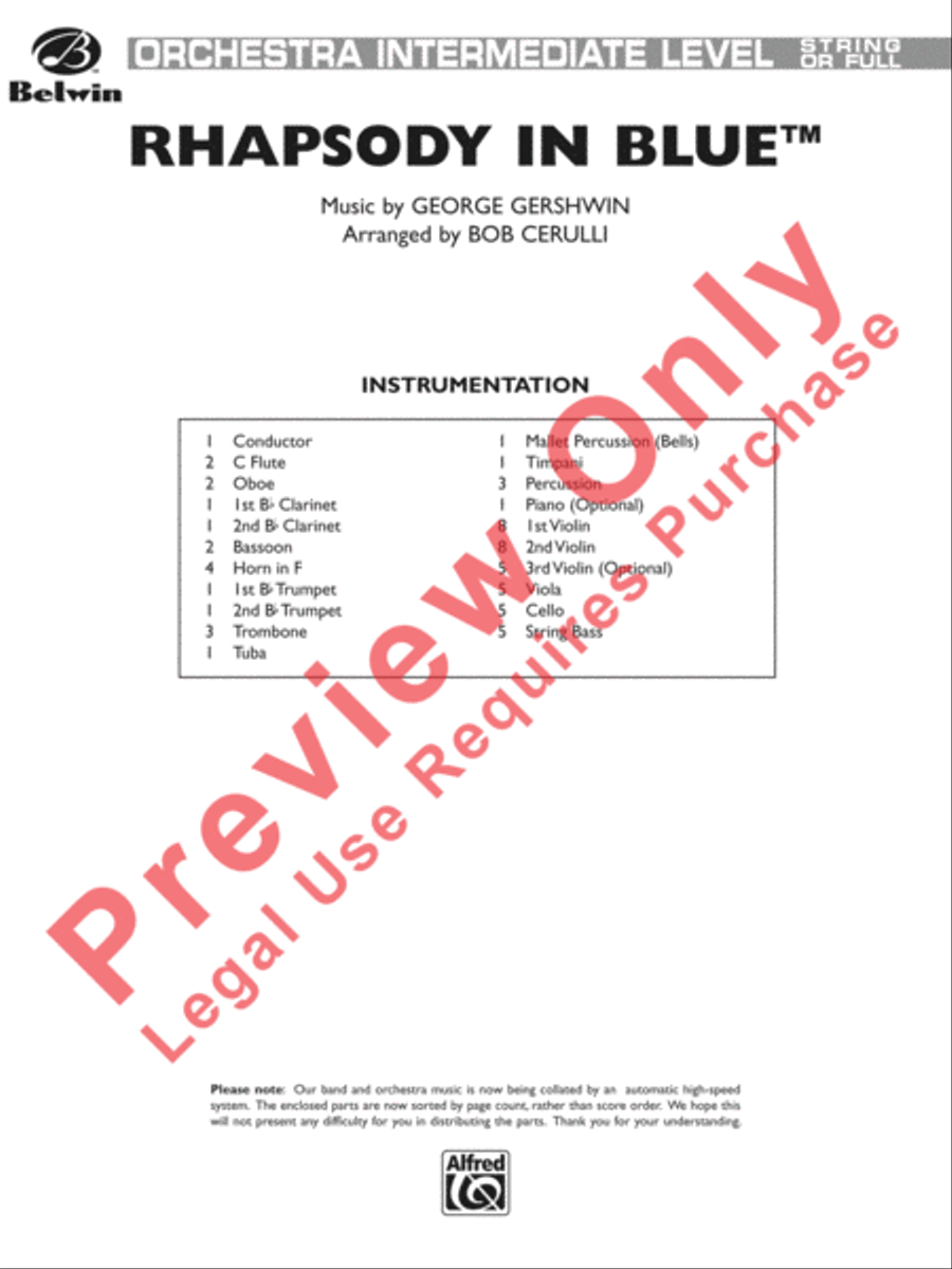 Rhapsody In Blue Full Orchestra scores gallery preview page 2