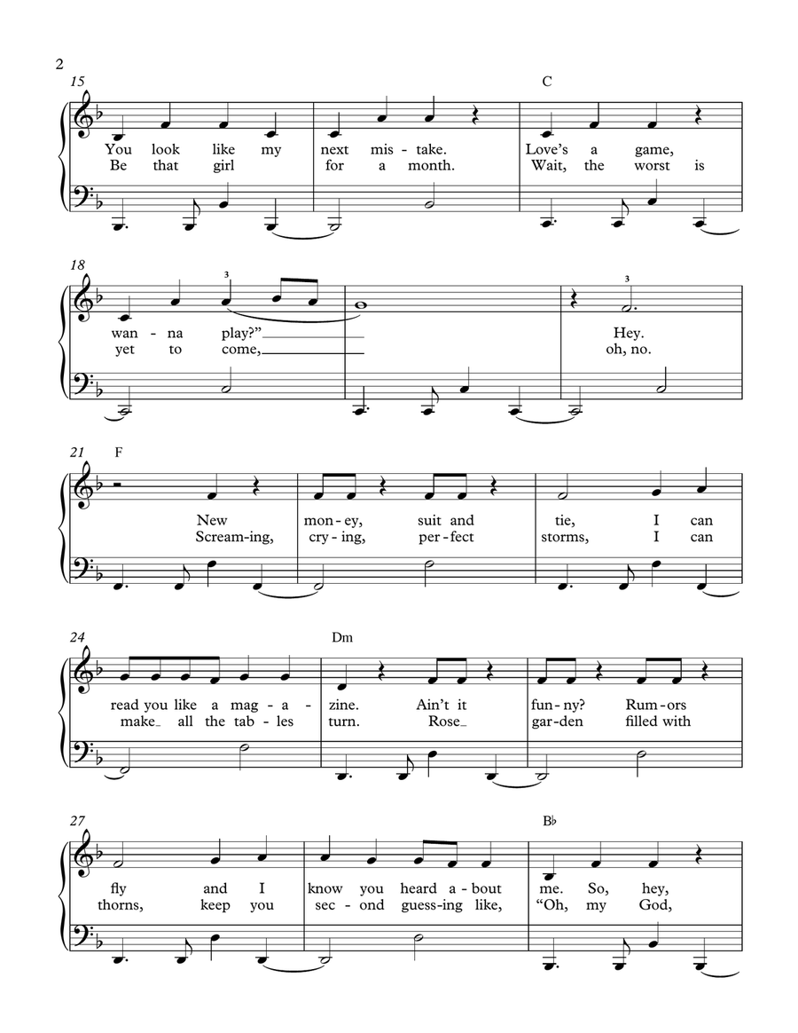 Blank Space Piano, Vocal scores gallery preview page 2