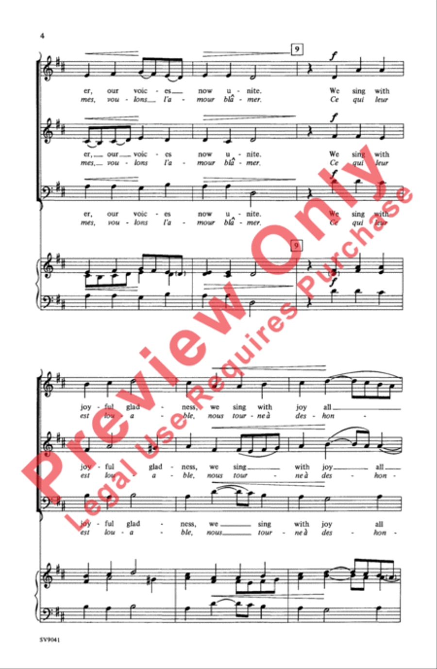 This Day We Sing Together (Nous Voyons Que Les Hommes) 3-Part scores gallery preview page 4