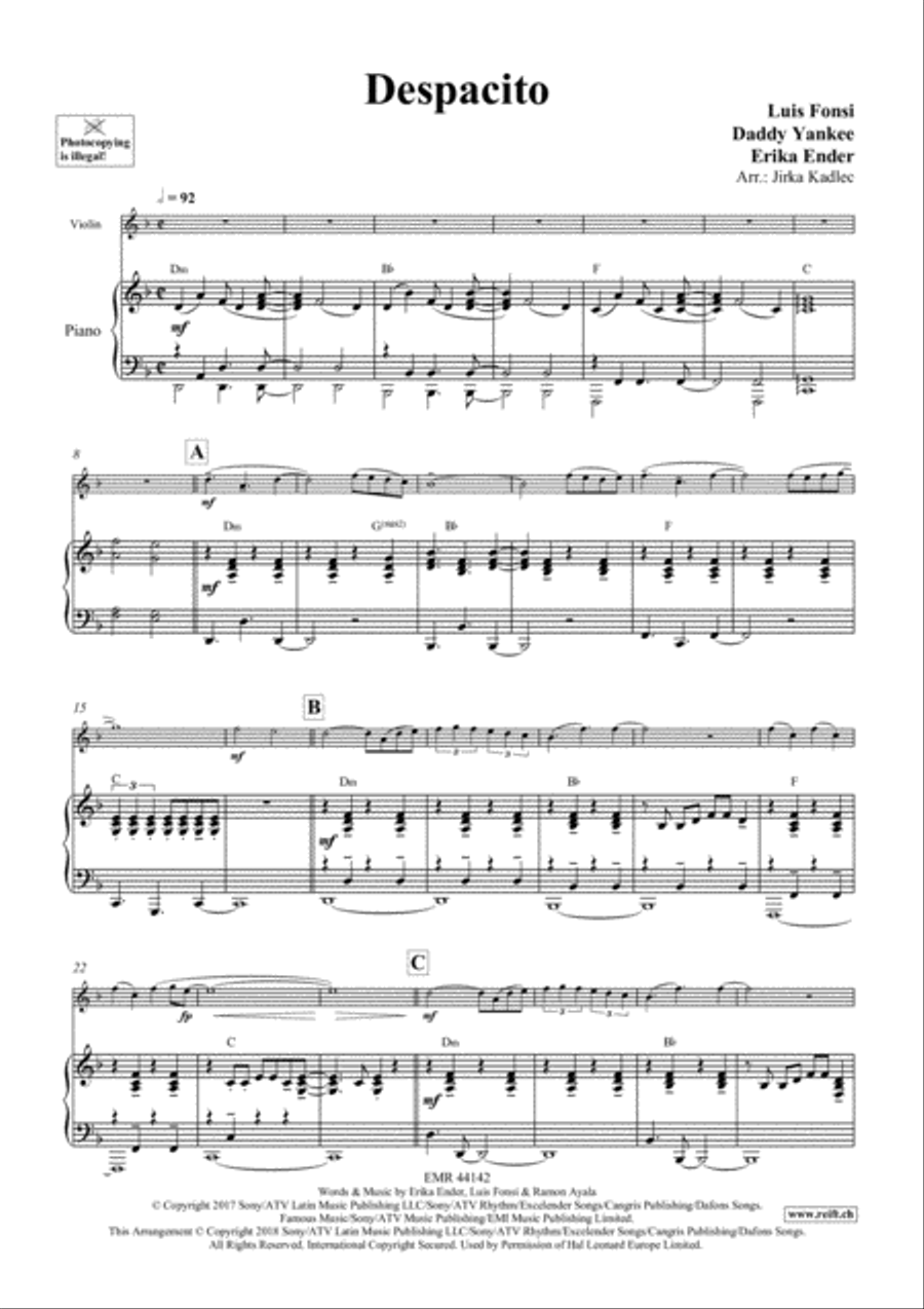 Despacito Violin Solo scores gallery preview page 4
