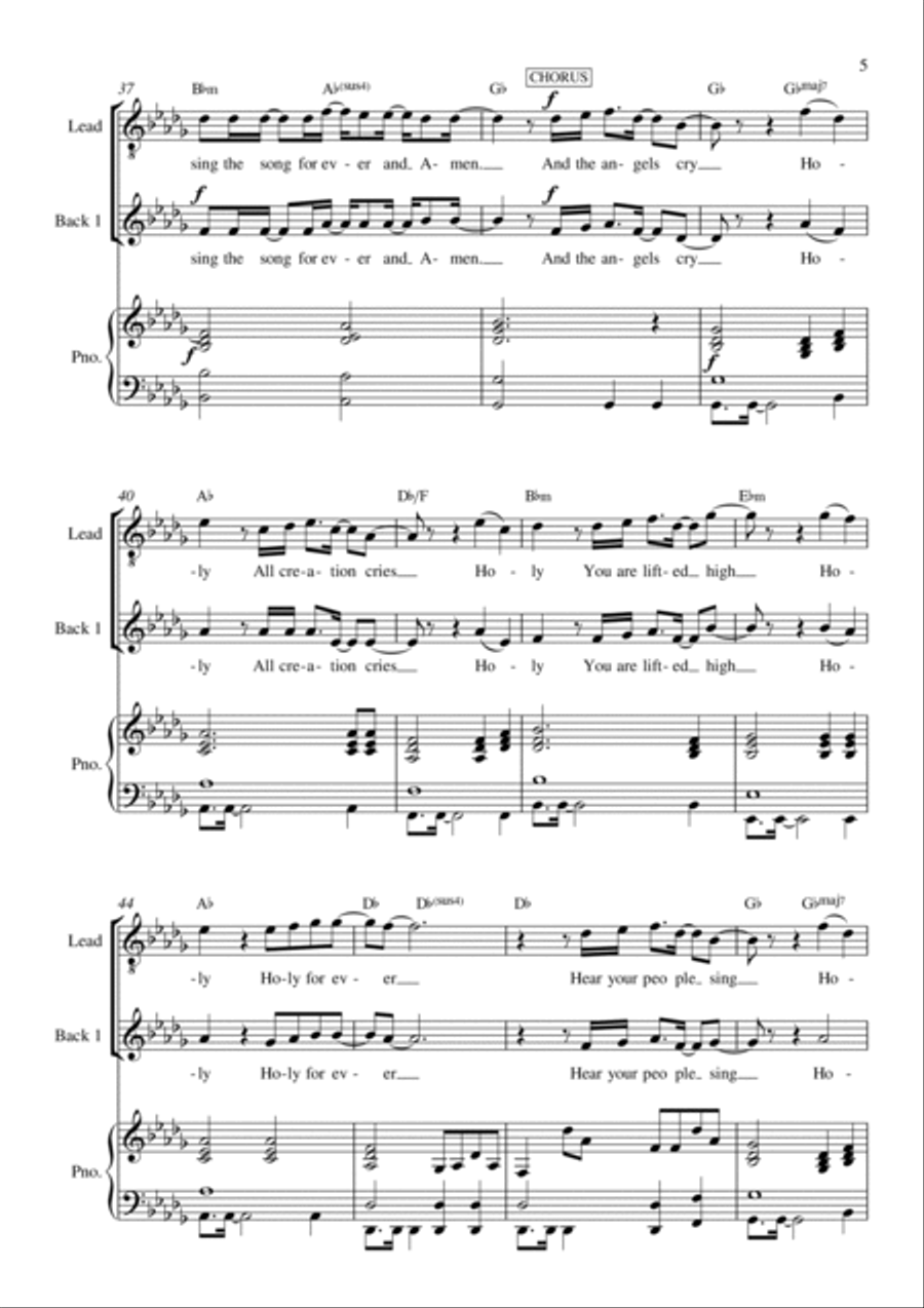 Holy Forever Piano, Vocal, Guitar scores gallery preview page 5