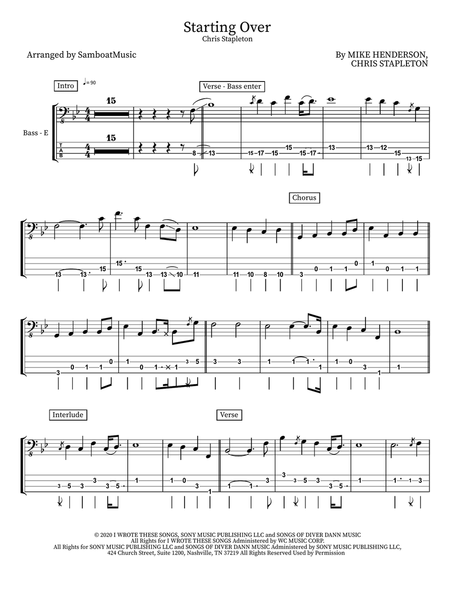 Starting Over Acoustic Guitar scores gallery preview page 1