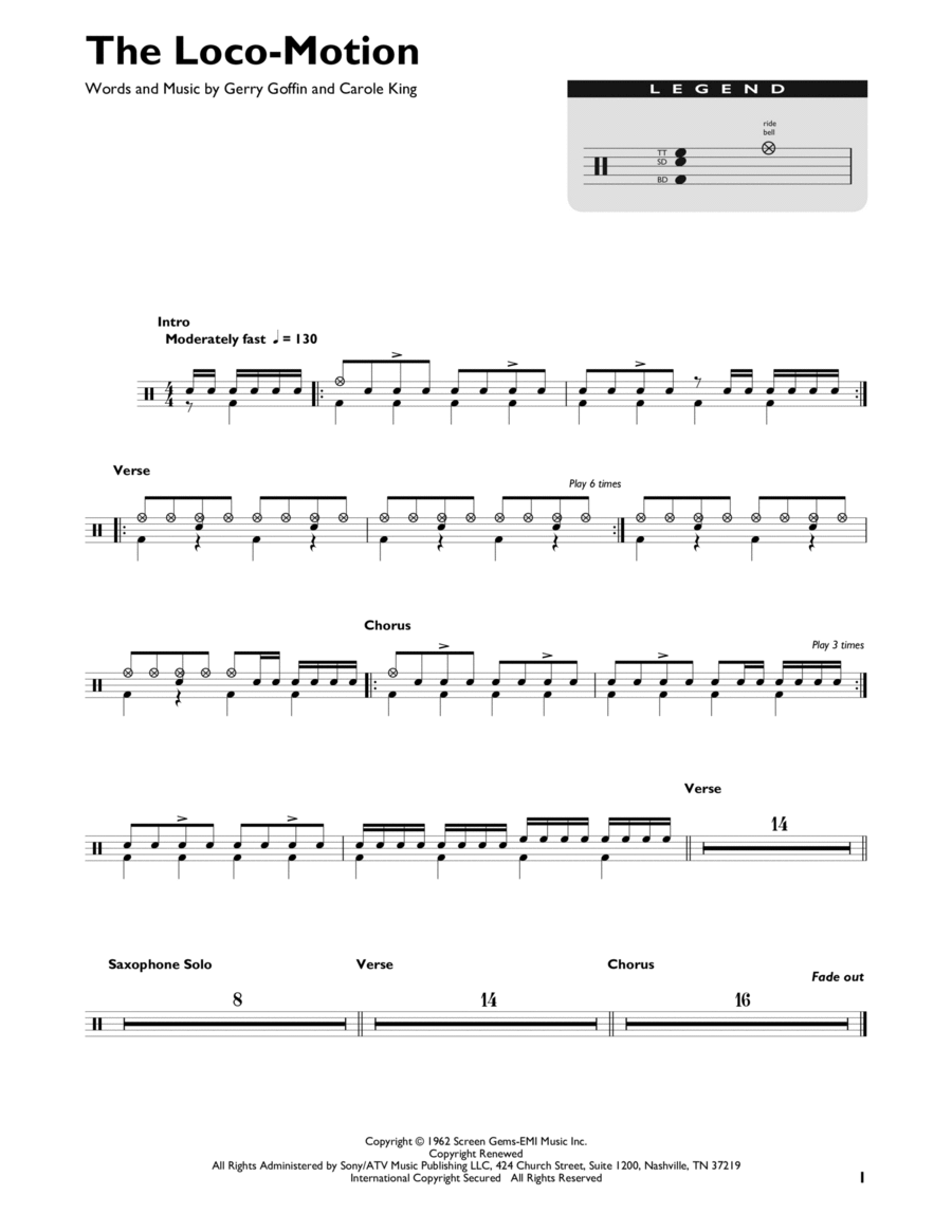 The Loco-Motion The Loco-Motion Drum Set scores gallery preview page 1