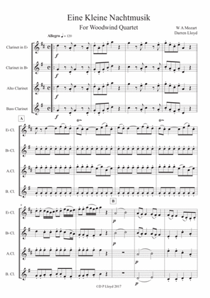 Eine Kleine Nachtmusik - Clarinet Quartet