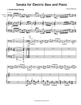 Sonata for Electric Bass and Piano - 1st Mvt. only
