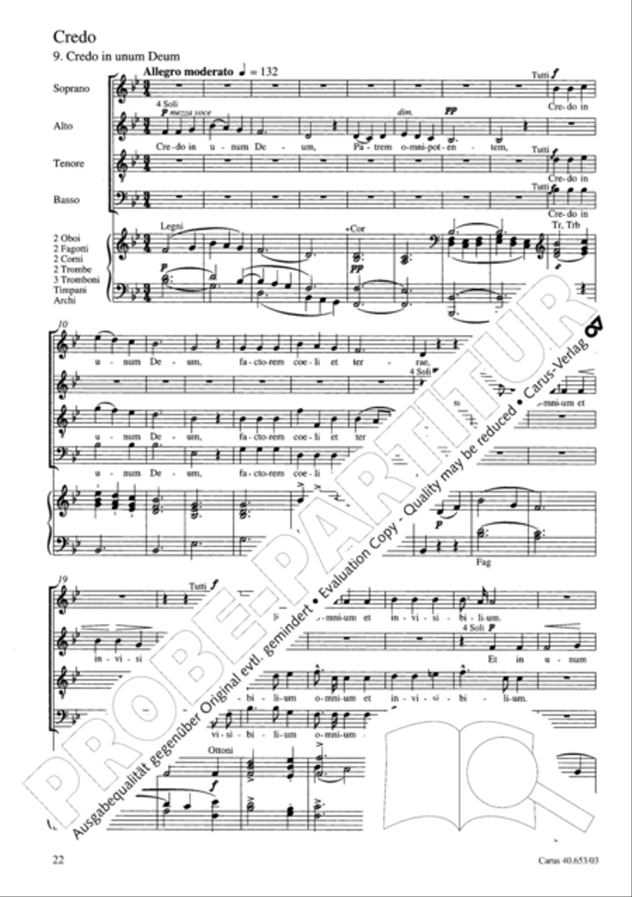 Mass in D Major (Missa in D) 4-Part scores gallery preview page 23