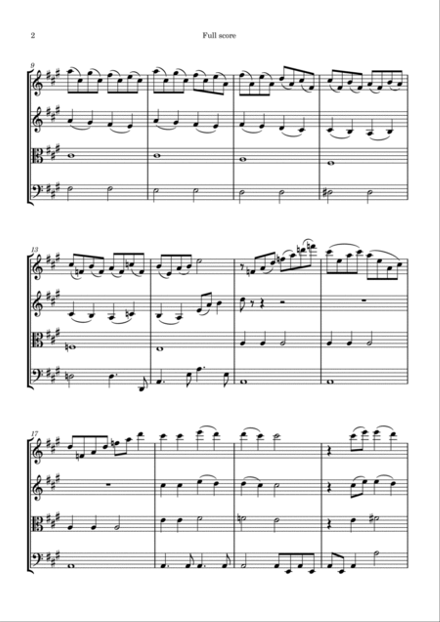 Glasgow Love Theme String Quartet scores gallery preview page 2