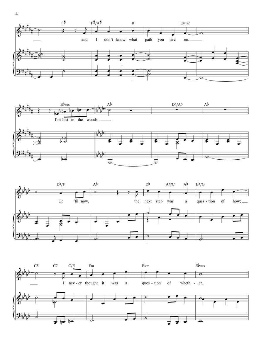 Lost In The Woods (from Disney's Frozen 2) Voice scores gallery preview page 4