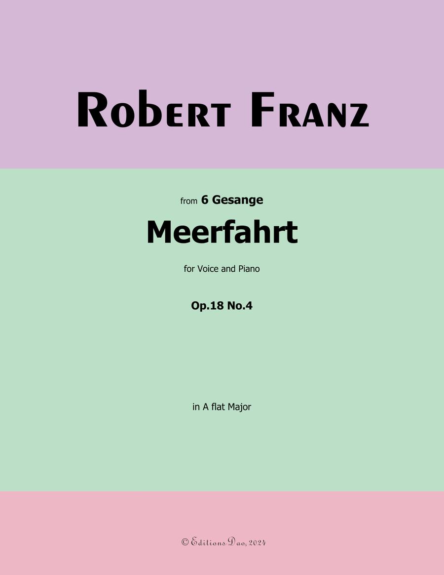 Meerfahrt, by Robert Franz, in A flat Major Voice scores gallery preview page 1