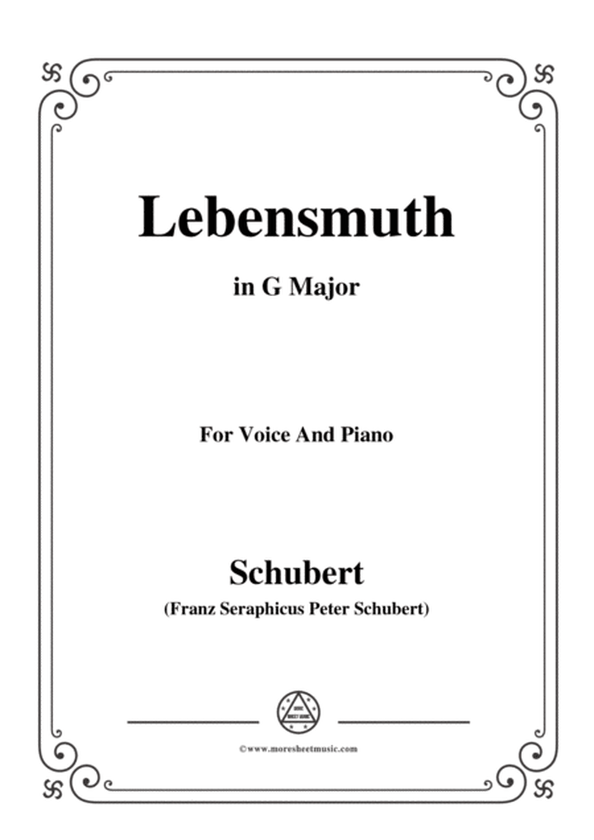 Schubert-Lebensmuth,in G Major,for Voice&Piano image number null