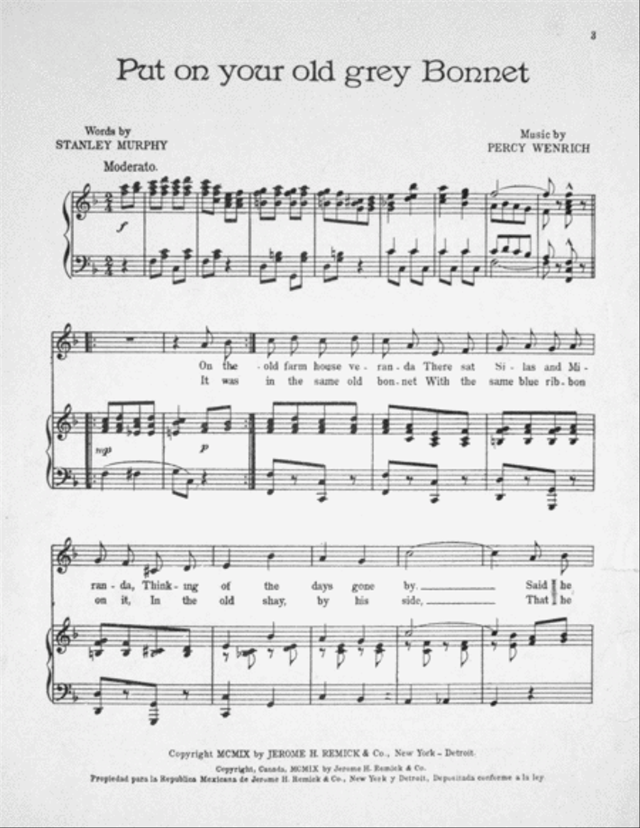 Put on Your Old Grey Bonnet Voice scores gallery preview page 2