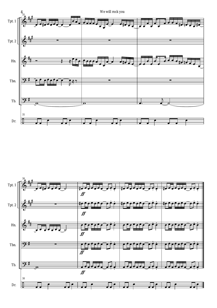 We Will Rock You Small Ensemble scores gallery preview page 6