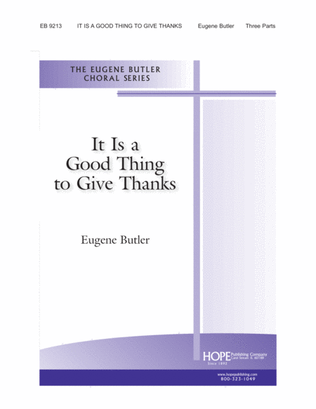 Book cover for It Is a Good Thing to Give Thanks
