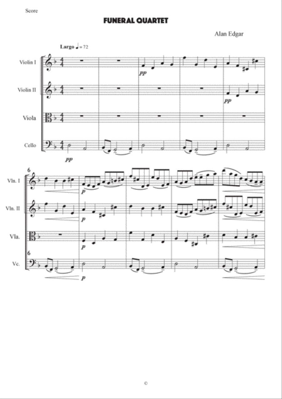 FUNERAL QUARTET Strings String Quartet scores gallery preview page 2