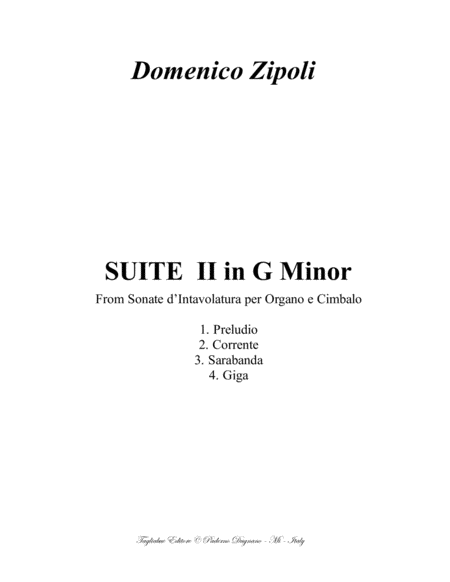 SUITE II in G Minor - D. Zipoli - 1. Preludio 2. Corrente 3. Sarabanda 4. Giga - For Organ image number null