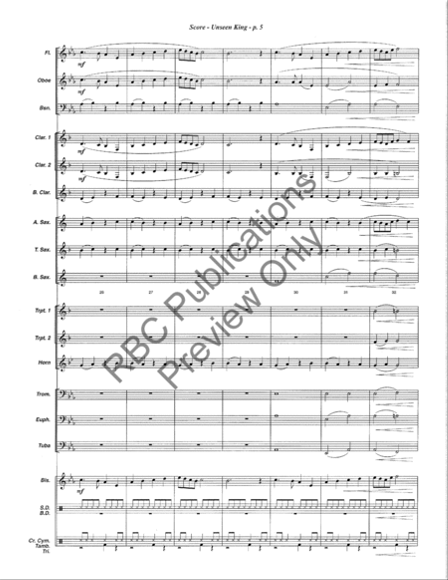 Unseen King Concert Band scores gallery preview page 8