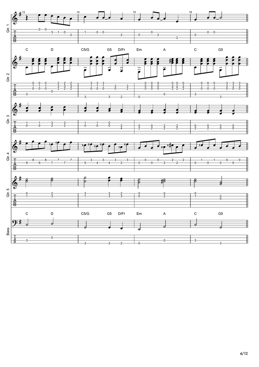Yesterday Guitar Ensemble scores gallery preview page 4
