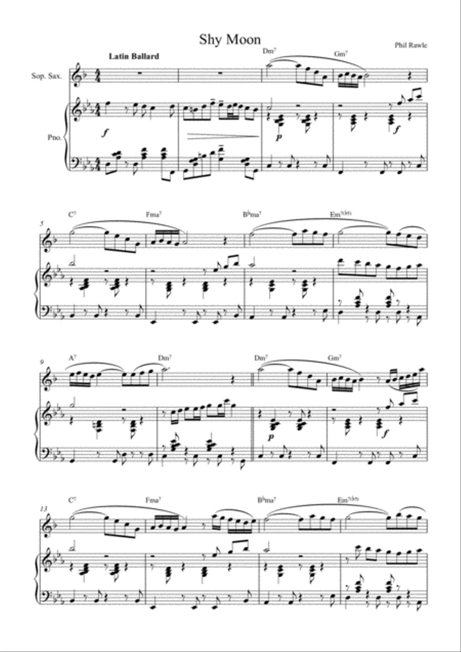 Shy Moon - Soprano Sax Soprano Saxophone scores gallery preview page 1