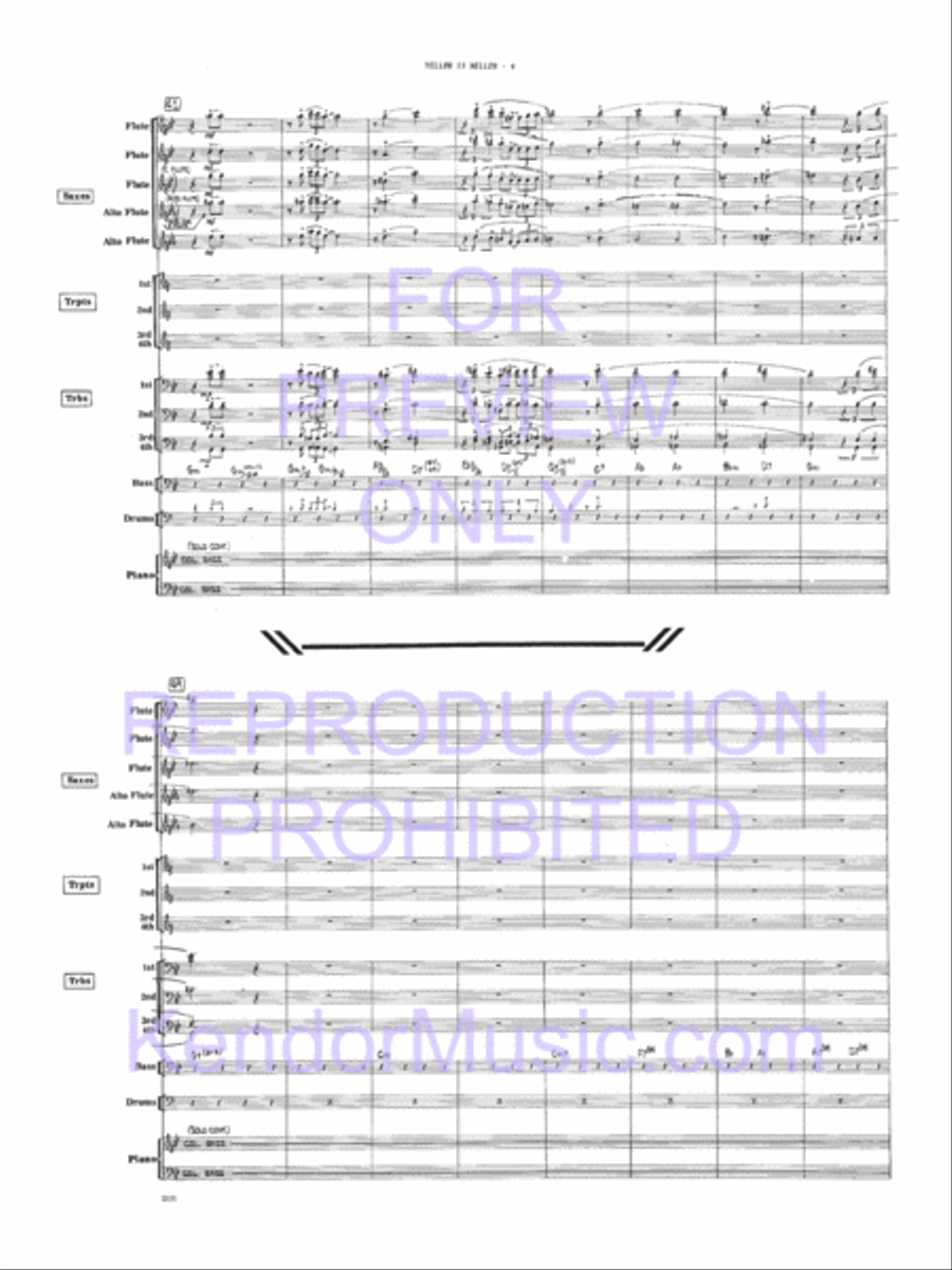 Yellow Is Mellow Yellow Is Mellow Jazz Ensemble scores gallery preview page 5