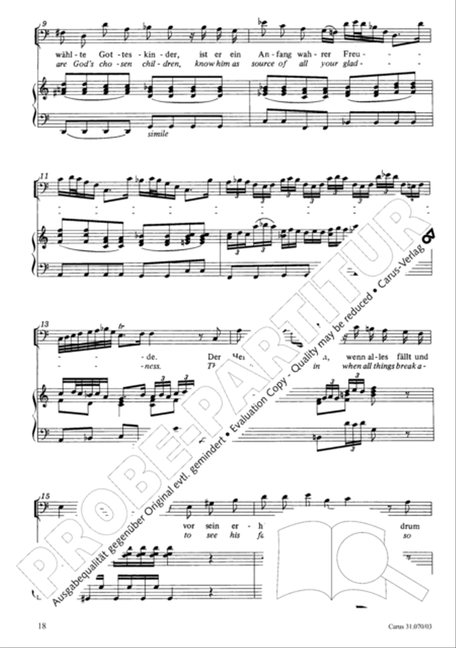Watch now, praying, praying, watch now (Wachet! betet! betet! wachet!) 4-Part scores gallery preview page 22