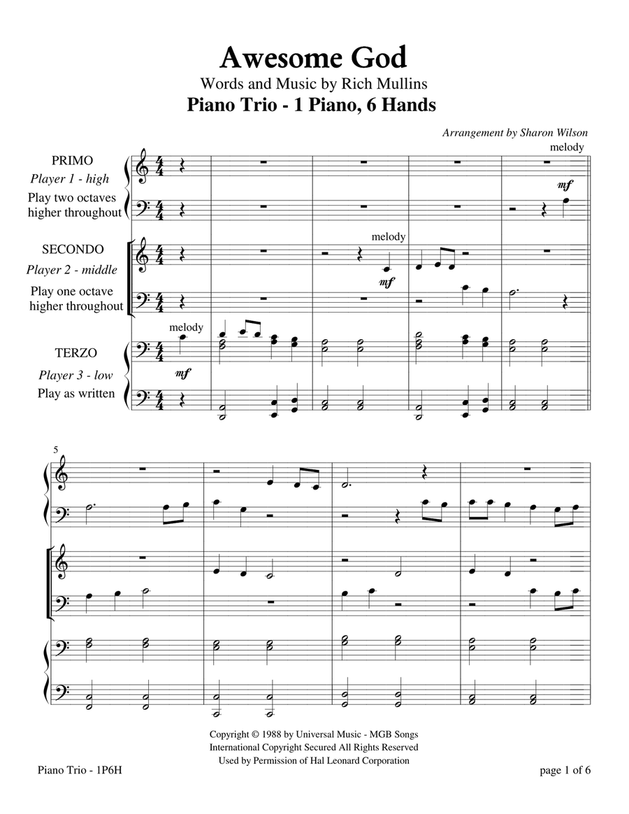 Awesome God Piano Method scores gallery preview page 5