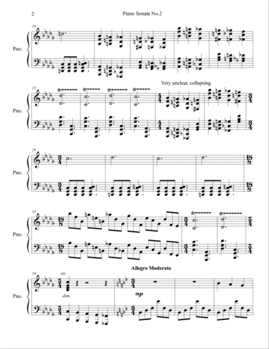 Piano Sonata No.2 Piano Sonata No.2 Piano Solo scores gallery preview page 2