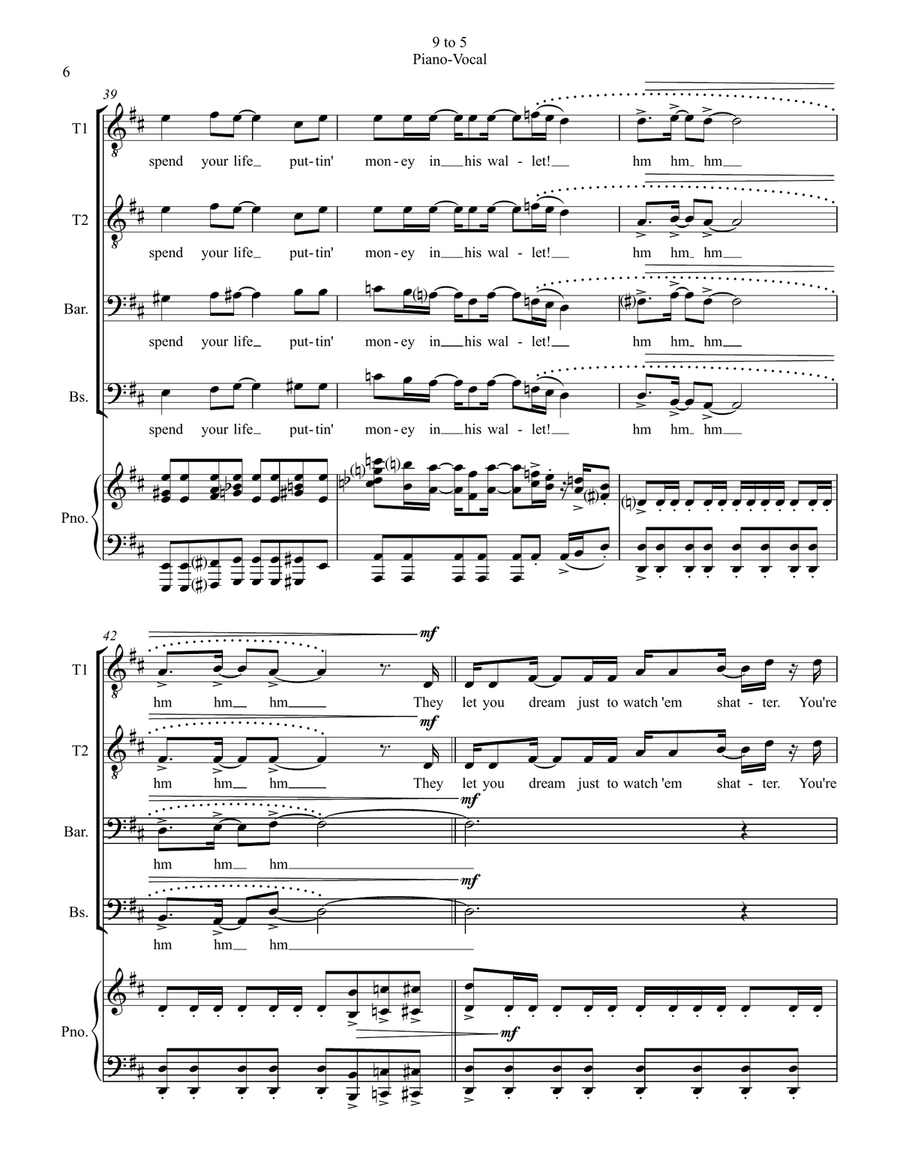 Nine To Five Nine To Five TTBB scores gallery preview page 6
