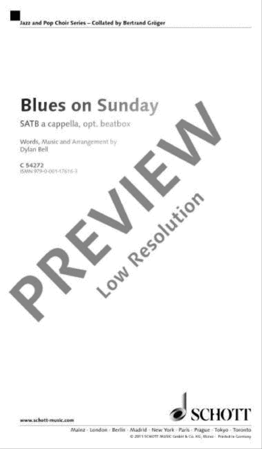Blues on Sunday 4-Part scores gallery preview page 2