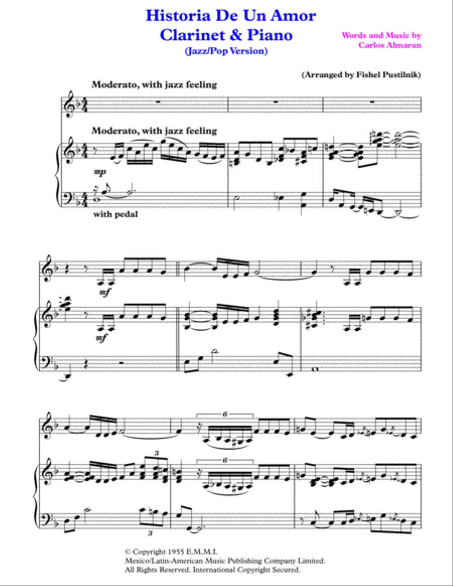 Historia De Un Amor Clarinet Solo scores gallery preview page 2