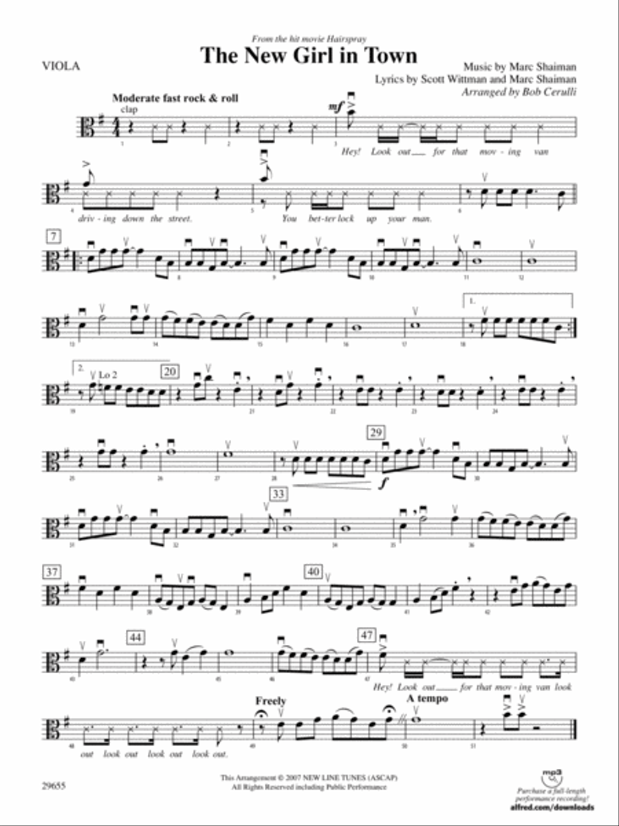 The New Girl in Town (from Hairspray): Viola String Orchestra scores gallery preview page 1