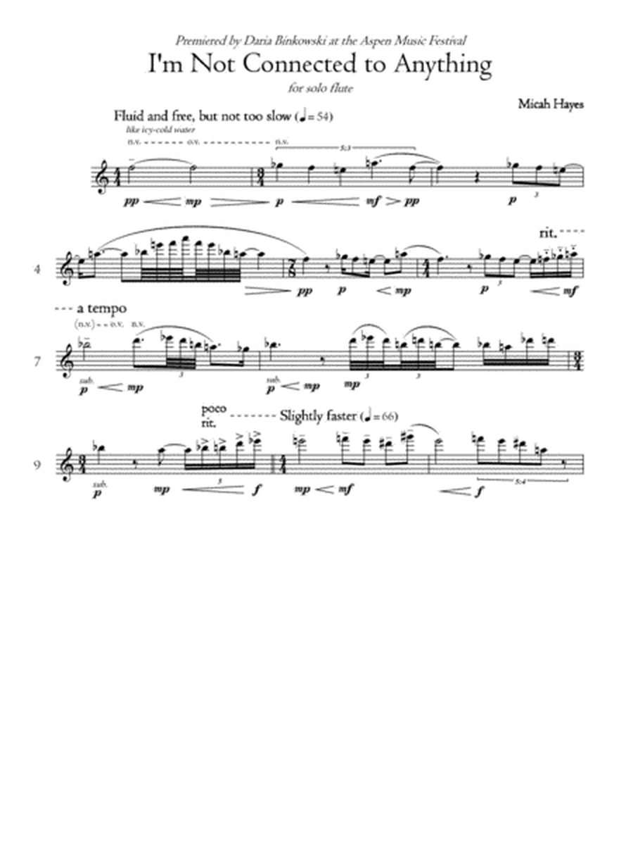 I'm Not Connected to Anything for Solo Flute