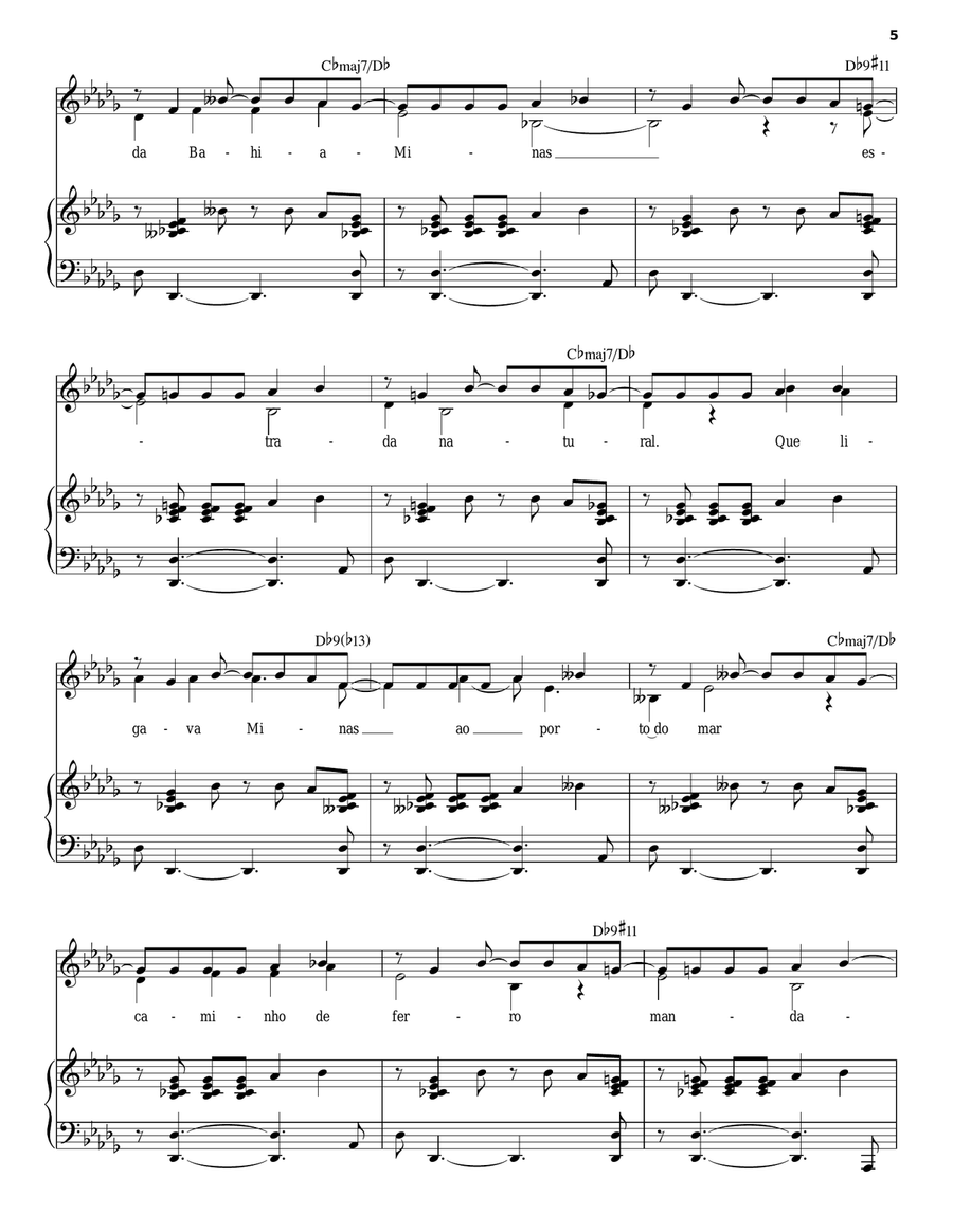 Ponta De Areia Piano, Vocal scores gallery preview page 5