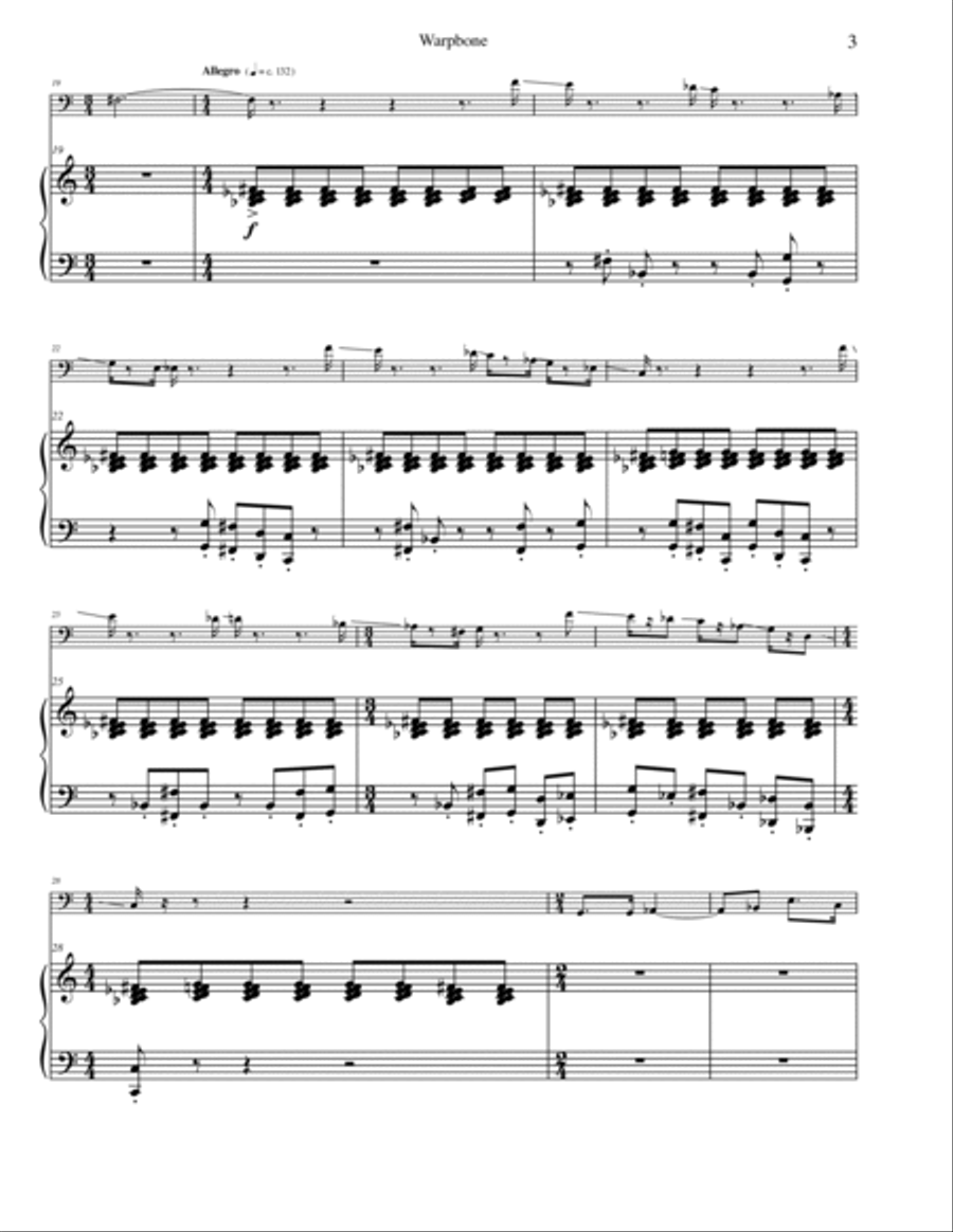 Warpbone (for trombone and piano) Trombone Duet scores gallery preview page 3