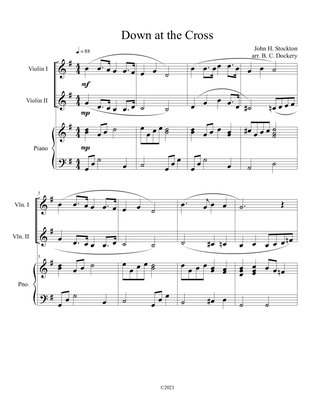 Down at the Cross (violin duet) with optional piano accompaniment