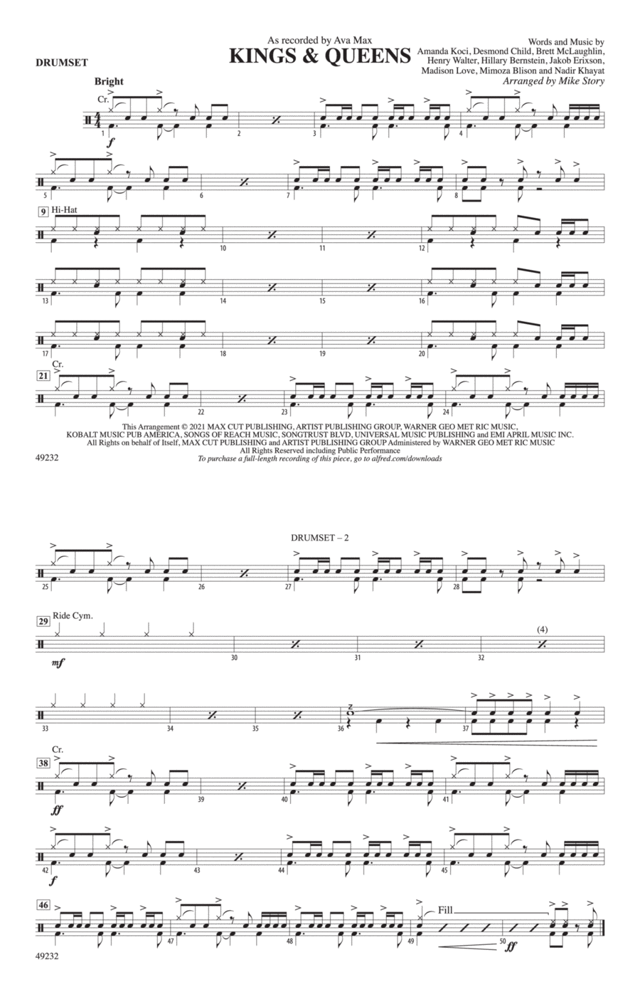 Kings & Queens: Drums Kings & Queens: Drums Marching Band scores gallery preview page 1