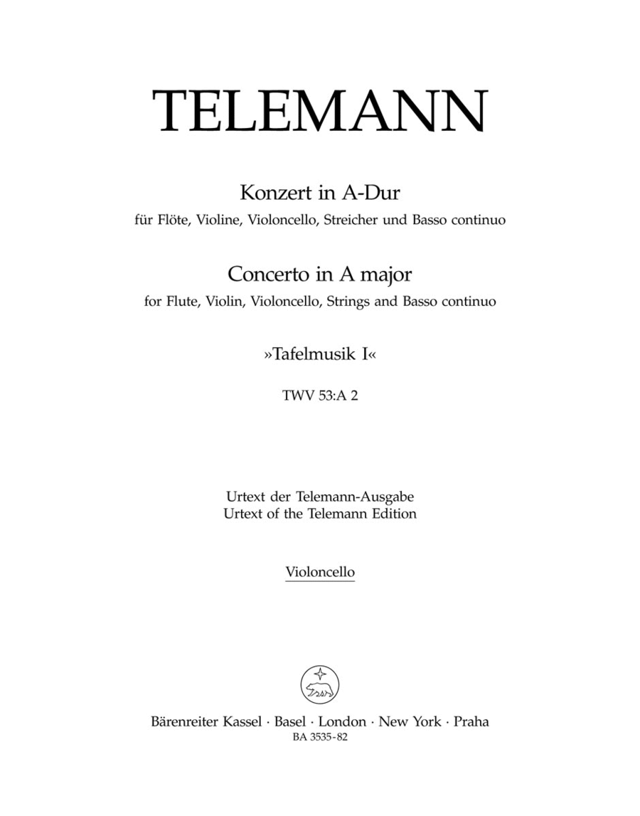 Concerto for Flute, Violin, Violoncello, Strings and Basso Continuo in A major TWV 53:A 2