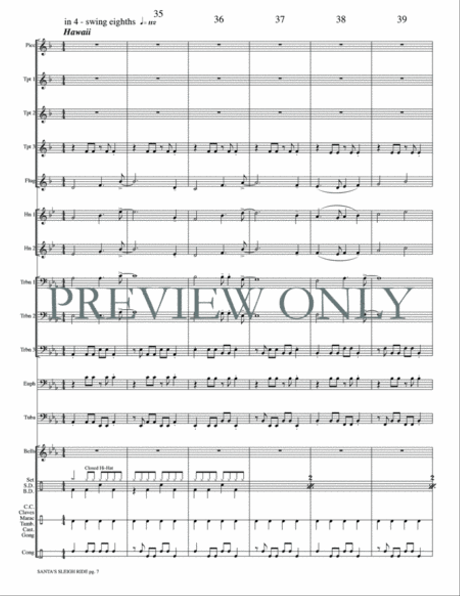 Santa's Sleigh Ride Small Ensemble scores gallery preview page 9