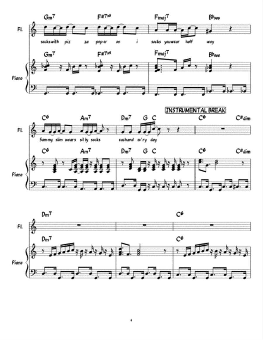 Silly Socks - Piano/Vocal/Guitar Piano, Vocal, Guitar scores gallery preview page 4