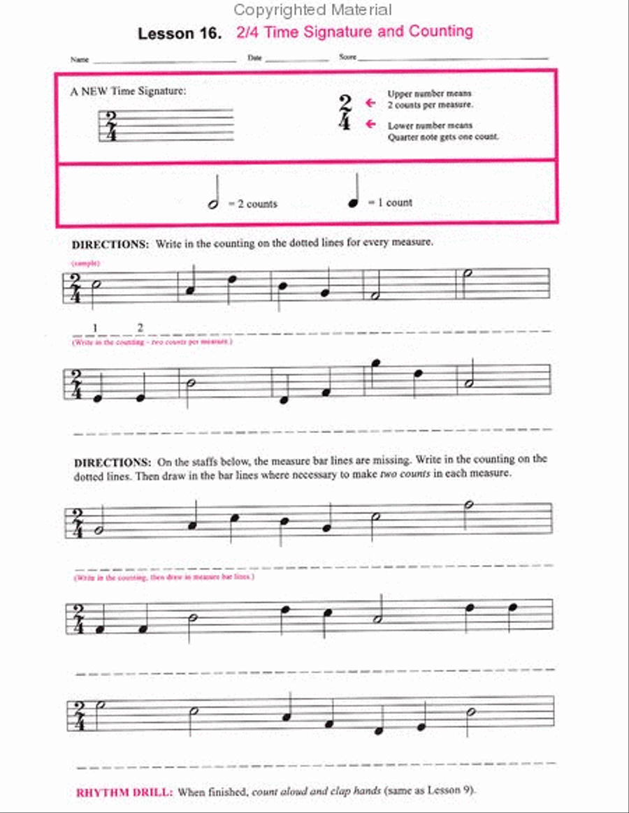 Rhythm Workbook Piano Method scores gallery preview page 3