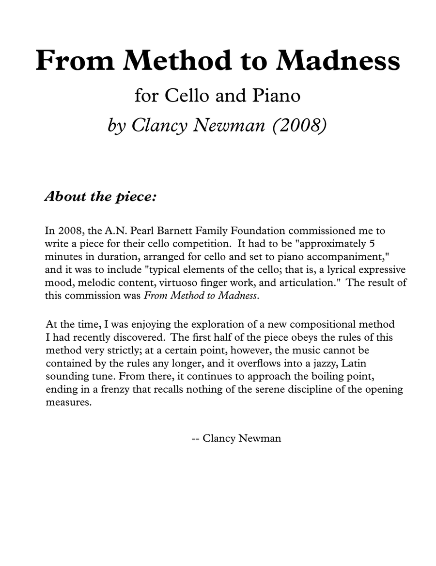 From Method to Madness Piano scores gallery preview page 1
