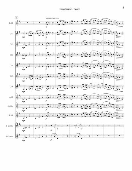 Sarabande (from Pour le Piano) by Claude Debussy Clarinet Choir - Digital Sheet Music