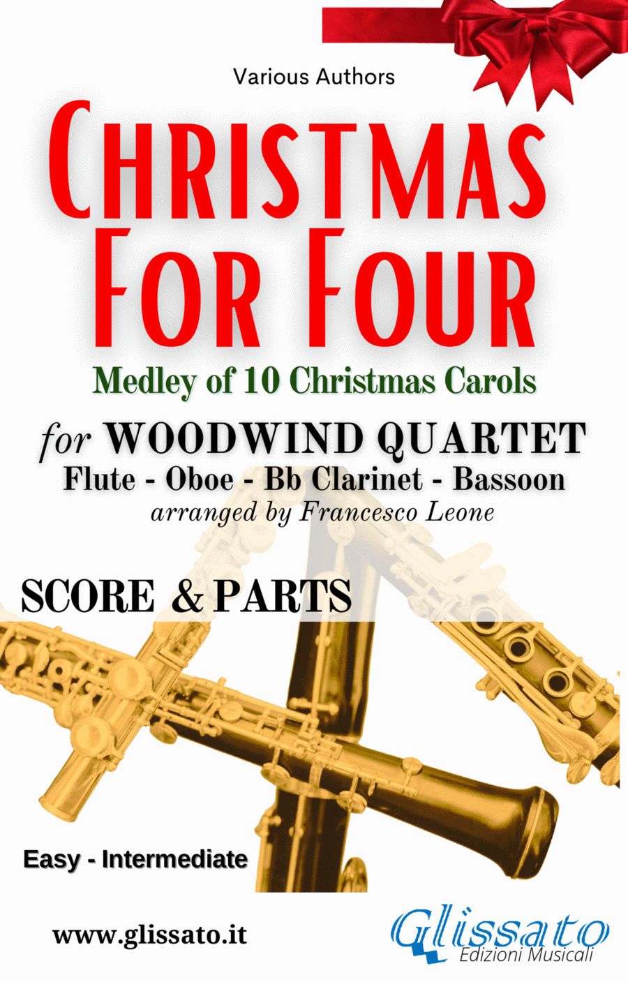 Christmas For Four - Medley for Woodwind Quartet (score & parts) Woodwind Quartet scores gallery preview page 1