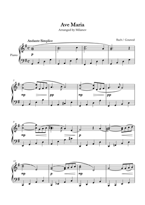 Ave Maria Bach Gounod in G Intermediate Piano